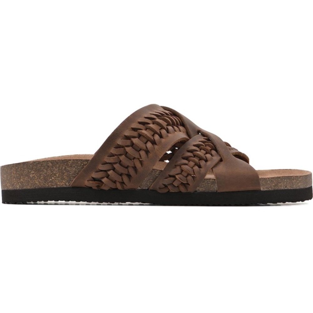 NIB WHITE MOUNTAIN Women’s Leather ‘Harding’ Footbed Sandal in Brown - Sz 6 - Picture 3 of 6